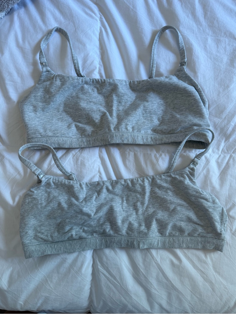SKIMS Light Gray Seamless Bralette Duo